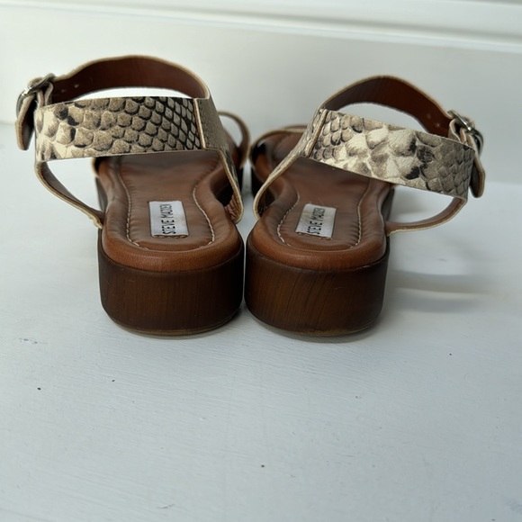 Snake Skin Leather Steve Madden Strappy Sandals - Picture 4 of 9